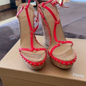 Christian Louboutin Red Platform Sandals